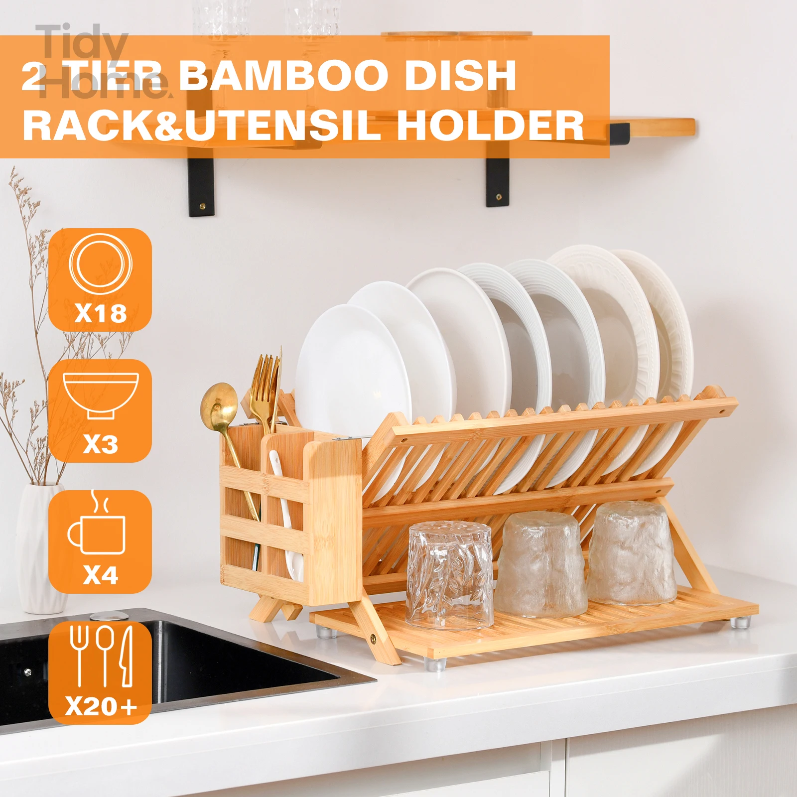 Bamboo Dish Rack, 3-Tier Foldable Wood Dish Drying Rack,Space-Saving,Perfect for Small Kitchens and Apartments,dish drying rack
Bamboo Dish Rack, 3-Tier Foldable Wood Dish Drying Rack,Space-Saving,Perfect for Small Kitchens and Apartments,dish drying rack