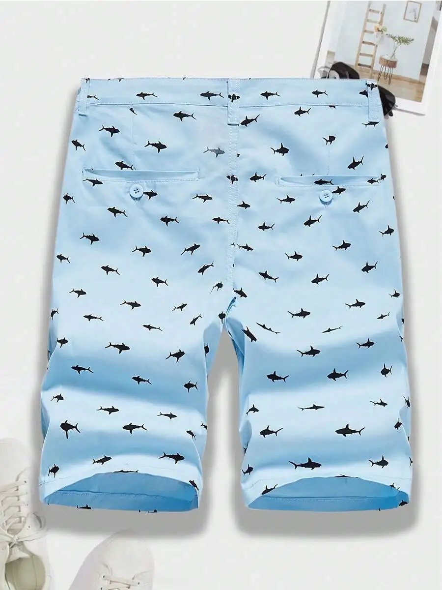 Mens Shark Print Casual Shorts Summer Beach Shorts
Mens Shark Print Casual Shorts Summer Beach Shorts