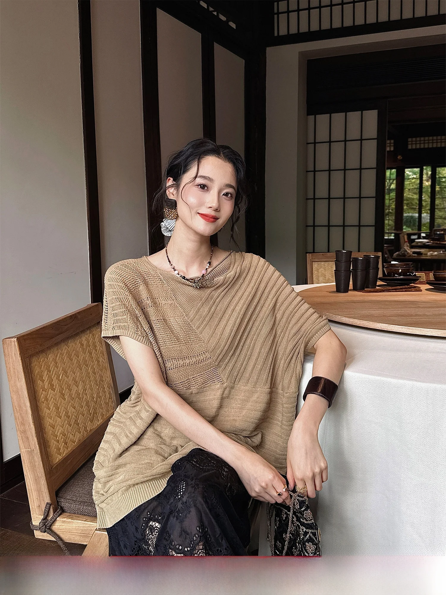 Asymmetric Knitted Linen Silk ort Sve Women's Sweater Tee Ji Bla Flower Simple Commute Sle Loose Fit Summer New Ar...
Asymmetric Knitted Linen Silk ort Sve Women's Sweater Tee Ji Bla Flower Simple Commute Sle Loose Fit Summer New Ar...