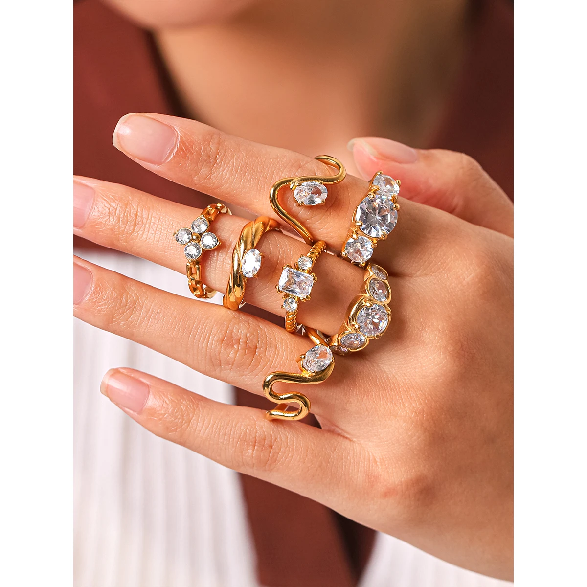 Stainless Steel High Quality Gold Color Ring, Size 678 Shiny Cubic Zirconia Rust Proof Casting Finger Jewelry Accessories
Stainless Steel High Quality Gold Color Ring, Size 678 Shiny Cubic Zirconia Rust Proof Casting Finger Jewelry Accessories