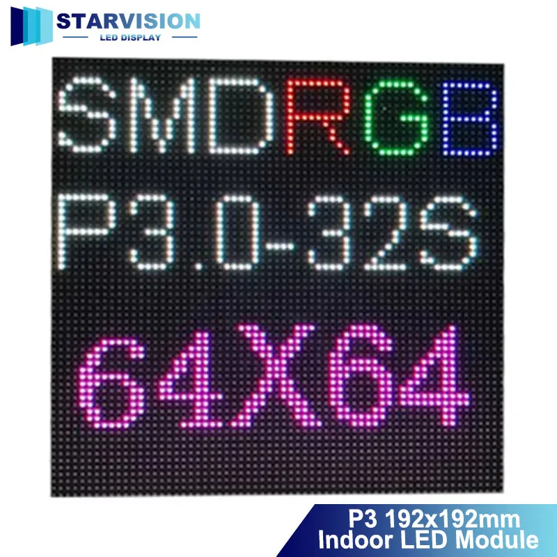 P3 Indoor LED Module 192x192mm High Brightness SMD RGB Full Color HUB75 Advertising Display Panel 64x64 Pixels
P3 Indoor LED Module 192x192mm High Brightness SMD RGB Full Color HUB75 Advertising Display Panel 64x64 Pixels