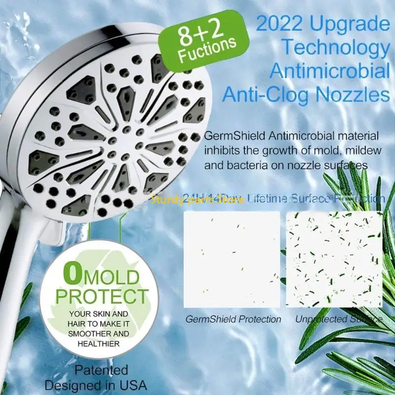 97QC Фильтр высокого давления насадка для душа 10 функций Ручная насадка для душа Экономия воды Повышение давления Прочная для
97QC Фильтр высокого давления насадка для душа 10 функций Ручная насадка для душа Экономия воды Повышение давления Прочная для