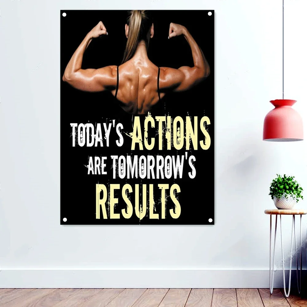 TODAY'S ACTIONS ARE TOMORROW'S RESULTS, Workout Motivational Poster Banners Flags Female Bodybuilder Back Wallpaper Gym Decor
TODAY'S ACTIONS ARE TOMORROW'S RESULTS, Workout Motivational Poster Banners Flags Female Bodybuilder Back Wallpaper Gym Decor