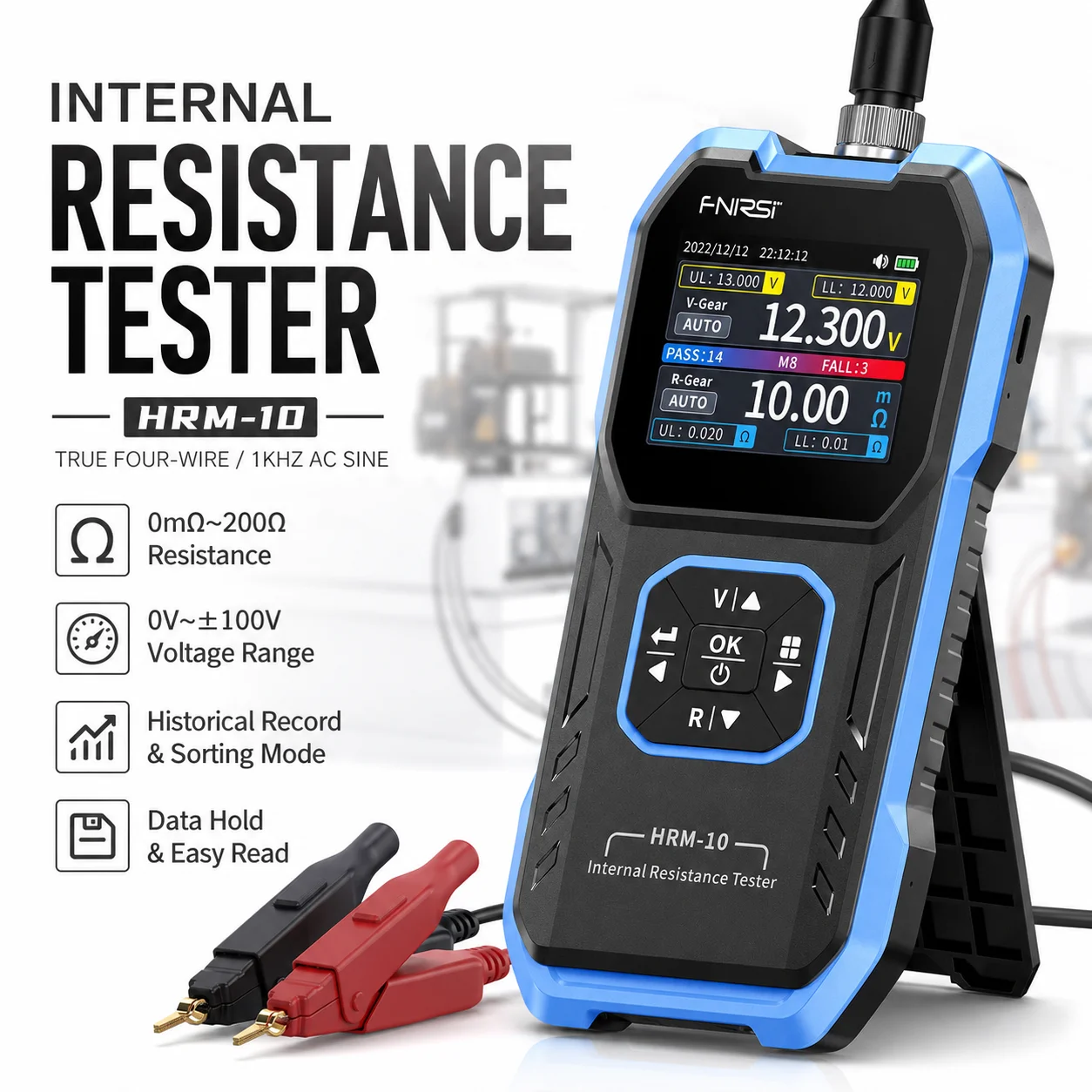 FNIRSI HRM-10 Battery Internal Resistance Tester, Digital Voltage Meter 100V 200Ω for Car Battery & AAA AA, Automotive Battery
FNIRSI HRM-10 Battery Internal Resistance Tester, Digital Voltage Meter 100V 200Ω for Car Battery & AAA AA, Automotive Battery