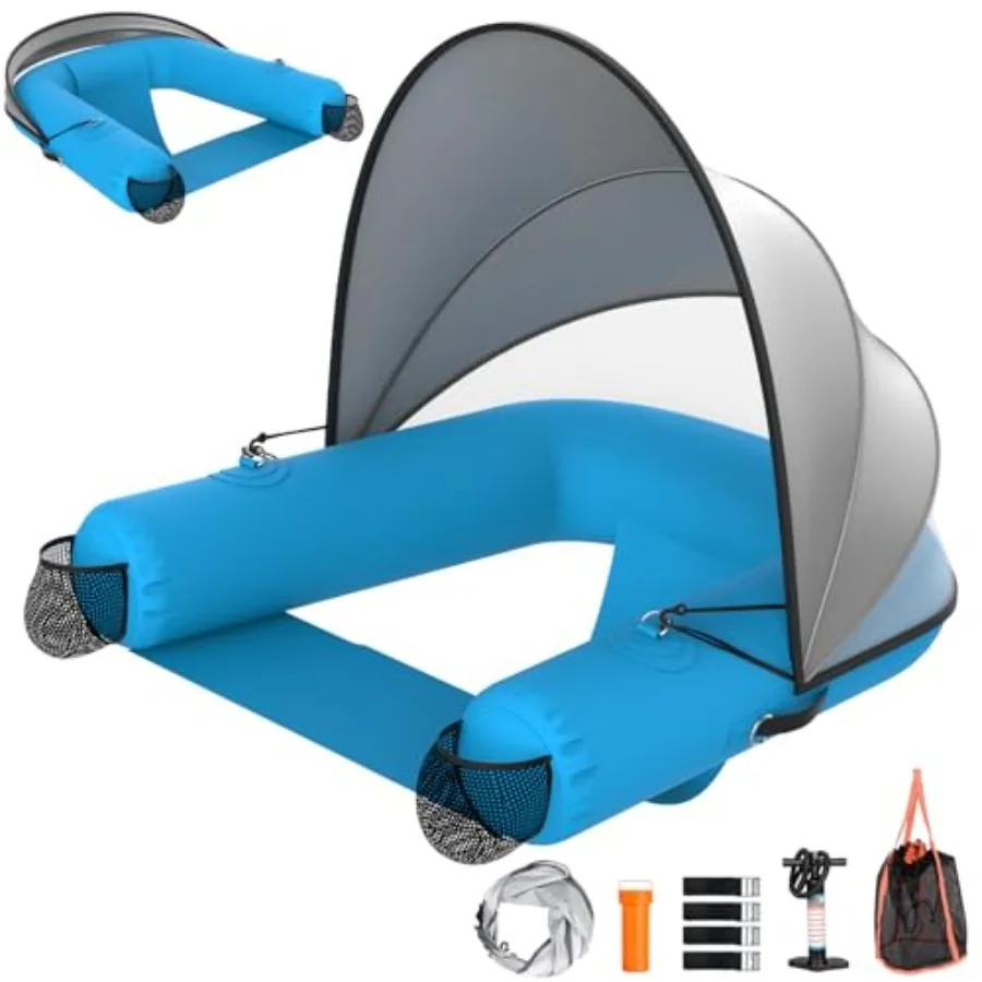Adult Inflatable Pool Floats for Swimming Pool Beach Lake Party UPF50+ Rain Canopy Blue Deepened Seat with 2 Large Drink Holder
Adult Inflatable Pool Floats for Swimming Pool Beach Lake Party UPF50+ Rain Canopy Blue Deepened Seat with 2 Large Drink Holder