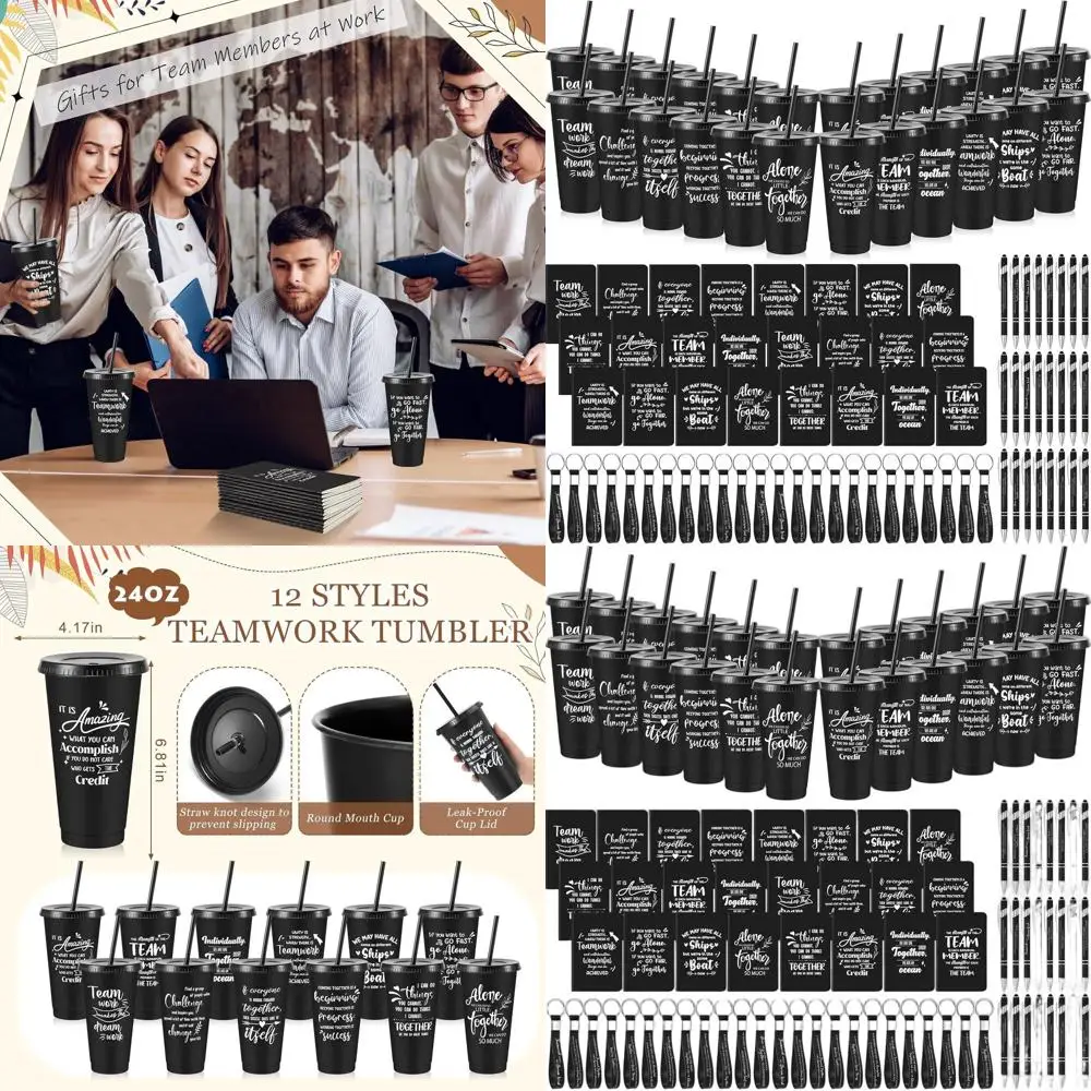 Bulk 24 oz Inspirational Plastic Cups with Lids & Straws, Notebooks, and Ballpoint Pens - 96 Piece Team Appreciation Gifts for T
Bulk 24 oz Inspirational Plastic Cups with Lids & Straws, Notebooks, and Ballpoint Pens - 96 Piece Team Appreciation Gifts for T