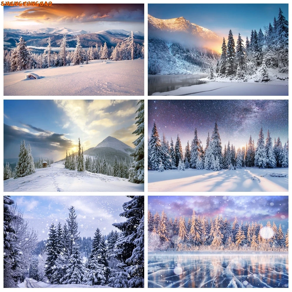 Winter Snow Scene Photography Backdrop Forest Mountain Natural Landscape Snowflake Portrait Background Decor Photo Studio Props
Winter Snow Scene Photography Backdrop Forest Mountain Natural Landscape Snowflake Portrait Background Decor Photo Studio Props