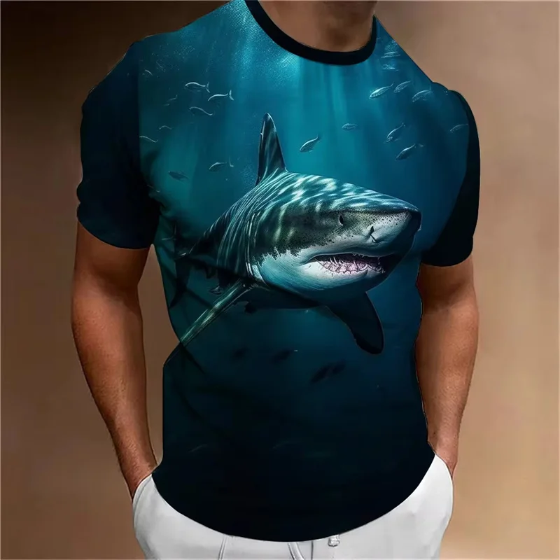 3D Shark Printed Trend T Shirts Fashion Animal Summer Comfort and Leisure T-shirt Casual O Neck Short Sleeve Mens Tops
3D Shark Printed Trend T Shirts Fashion Animal Summer Comfort and Leisure T-shirt Casual O Neck Short Sleeve Mens Tops