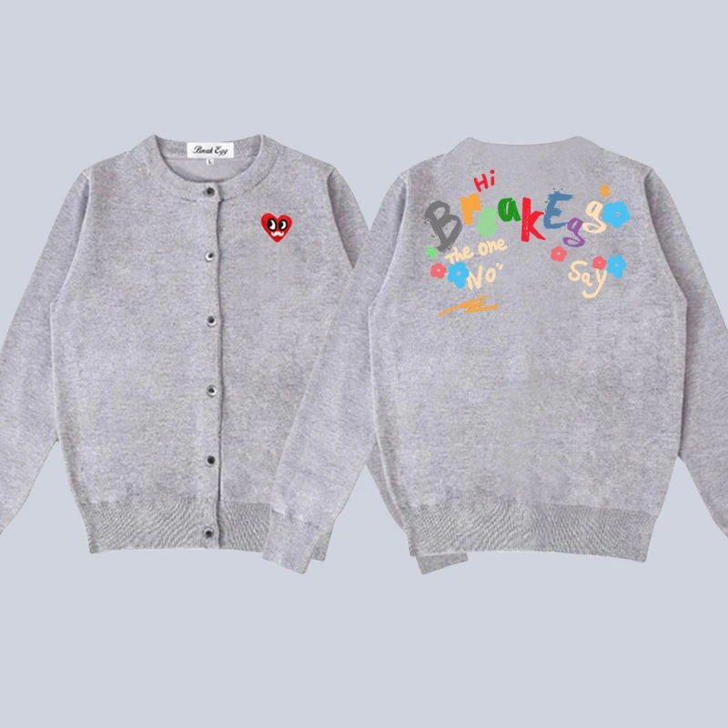 Funny Text Break Egg Flower Printing Women Cardigan Red Eyes Beard Heart Embroidery Cotton O-Neck Single Breasted Lady Sweater
Funny Text Break Egg Flower Printing Women Cardigan Red Eyes Beard Heart Embroidery Cotton O-Neck Single Breasted Lady Sweater