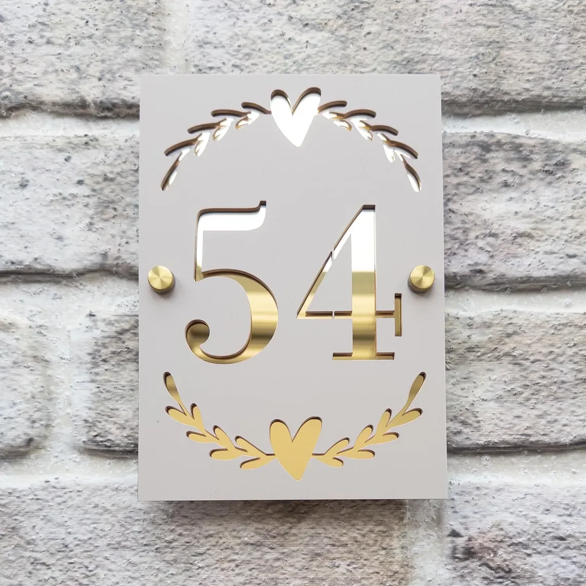 Custom House Number Sign Mirror Back Vertical Heart Wreath Design with
Custom House Number Sign Mirror Back Vertical Heart Wreath Design with