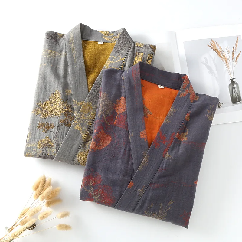 Men's Cotton Double-sided Color Woven Jacquard Kimono Robes for Spring and Summer Thin Large Size Lace Up Bathrobe Men
Men's Cotton Double-sided Color Woven Jacquard Kimono Robes for Spring and Summer Thin Large Size Lace Up Bathrobe Men