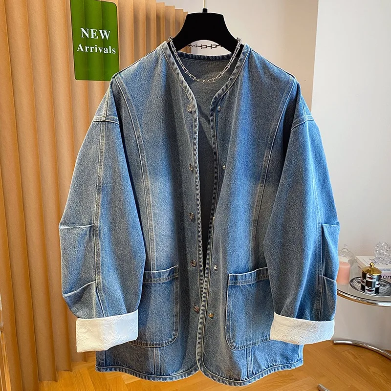 SuperAen European and American Style Lace-embroidered Casual Denim Coat for Women 2026 Spring and Autumn New Loose V-neck Coats
SuperAen European and American Style Lace-embroidered Casual Denim Coat for Women 2026 Spring and Autumn New Loose V-neck Coats