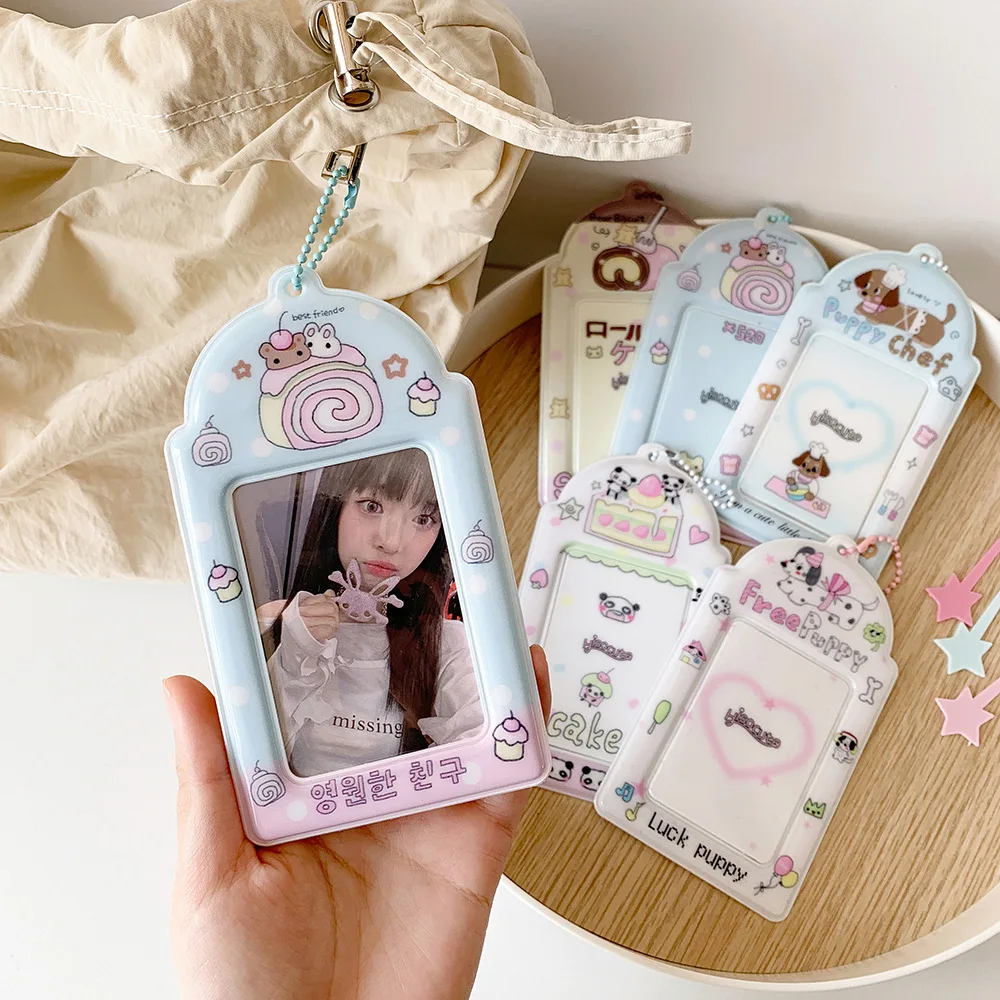 PVC Card Cover Photocard Holder Animal Puppy Cartoon Cake Hanging Decoration Photo Photocard Frame Picture With Keychain
PVC Card Cover Photocard Holder Animal Puppy Cartoon Cake Hanging Decoration Photo Photocard Frame Picture With Keychain