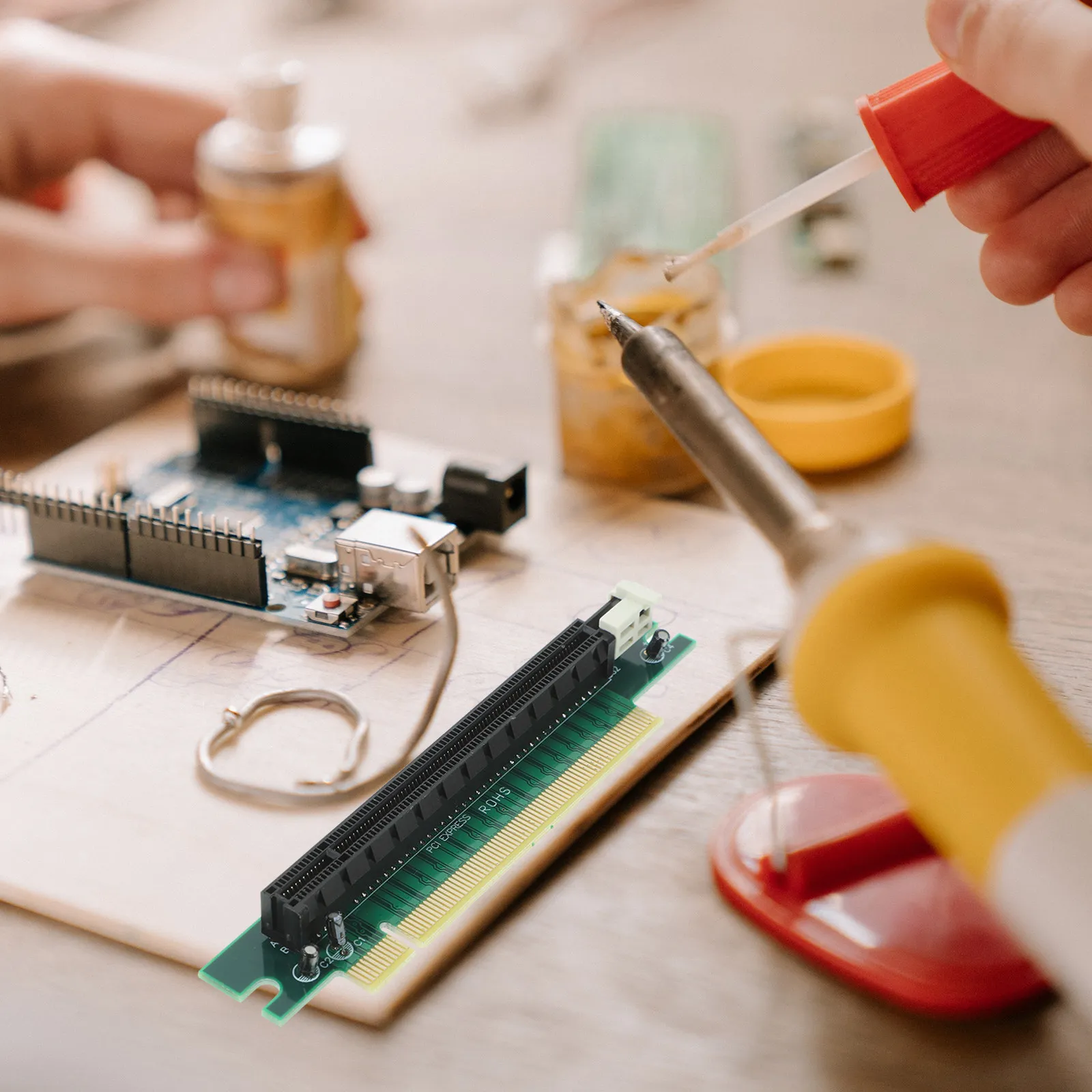 Pci-E 1X to 16X Riser Adapter Card 90 Degree Rotation Support High Speed Data Transfer for GPU Mining Extender