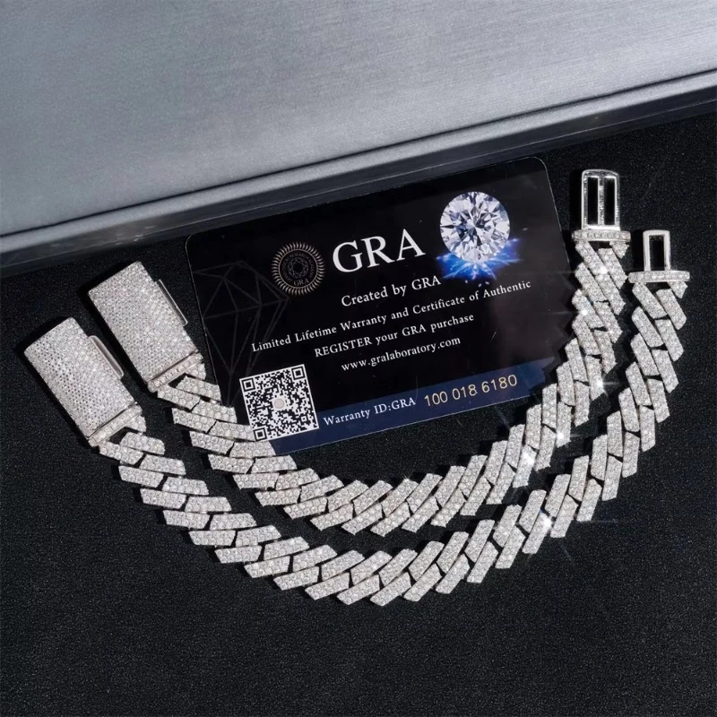In Stock 13mm 2 Rows 925 Solid Silver Iced Out HipHop Jewelry VVS1 Moissanite Diamond Cuban Link Chain Bracelet Men
In Stock 13mm 2 Rows 925 Solid Silver Iced Out HipHop Jewelry VVS1 Moissanite Diamond Cuban Link Chain Bracelet Men