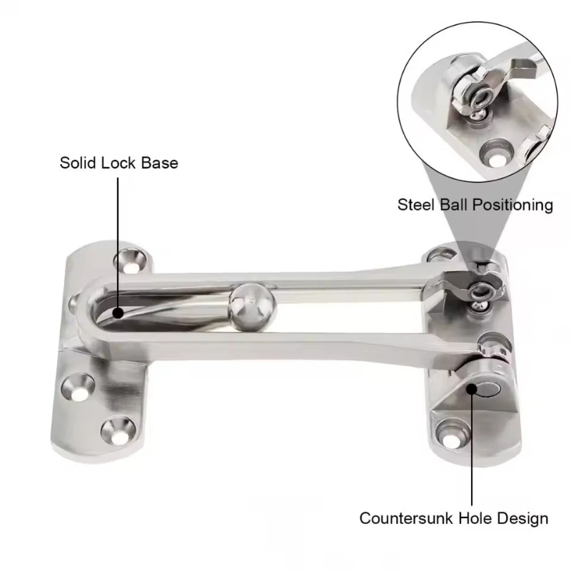 Durable Stainless Steel Anti-Theft Door Safety Chain Bolt Bar Lock for Bedroom Kids Room Home Hotel - Insurance Door Buckle
Durable Stainless Steel Anti-Theft Door Safety Chain Bolt Bar Lock for Bedroom Kids Room Home Hotel - Insurance Door Buckle
