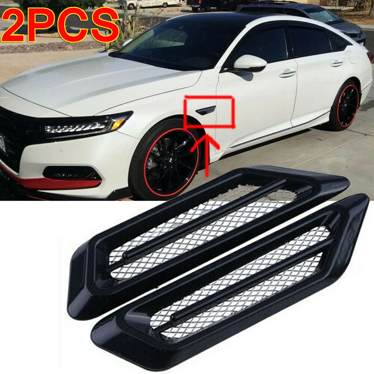 2Pcs Car Exterior Air Intake Flow Side Fender Vent Wing Cover Trim Tuning Car Styling Shark Gill ABS 3D Decoration Sticker
2Pcs Car Exterior Air Intake Flow Side Fender Vent Wing Cover Trim Tuning Car Styling Shark Gill ABS 3D Decoration Sticker