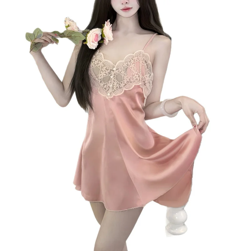  Women's Nightgown Stamp Hollowed Out Dress Beautiful Suspender Underwear Lace Ultra-thin Tight Jumpsuit Uniform Set
Women's Nightgown Stamp Hollowed Out Dress Beautiful Suspender Underwear Lace Ultra-thin Tight Jumpsuit Uniform Set
