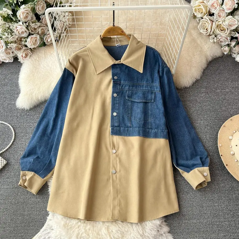 Весенне-осенний свободный повседневный утягивающий американский ретро джинсовый лоскутный женский модный корейский длинный све 
Весенне-осенний свободный повседневный утягивающий американский ретро джинсовый лоскутный женский модный корейский длинный све