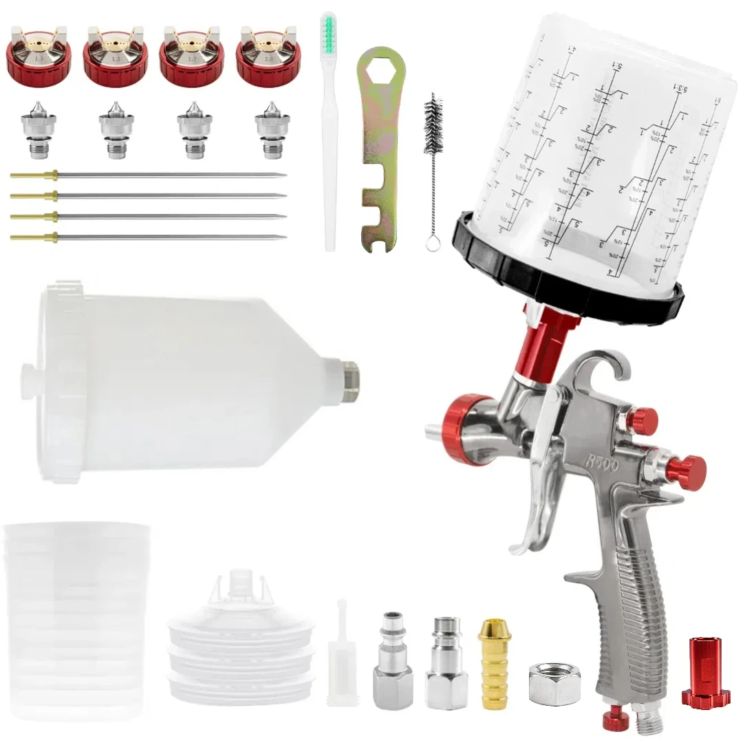 LVLP Spray Gun Full kit R500 Car Paint Gun with Air Regulator, Paint Mixing Cup and Spray Gun Adaptor for Cars and Home Painting
LVLP Spray Gun Full kit R500 Car Paint Gun with Air Regulator, Paint Mixing Cup and Spray Gun Adaptor for Cars and Home Painting