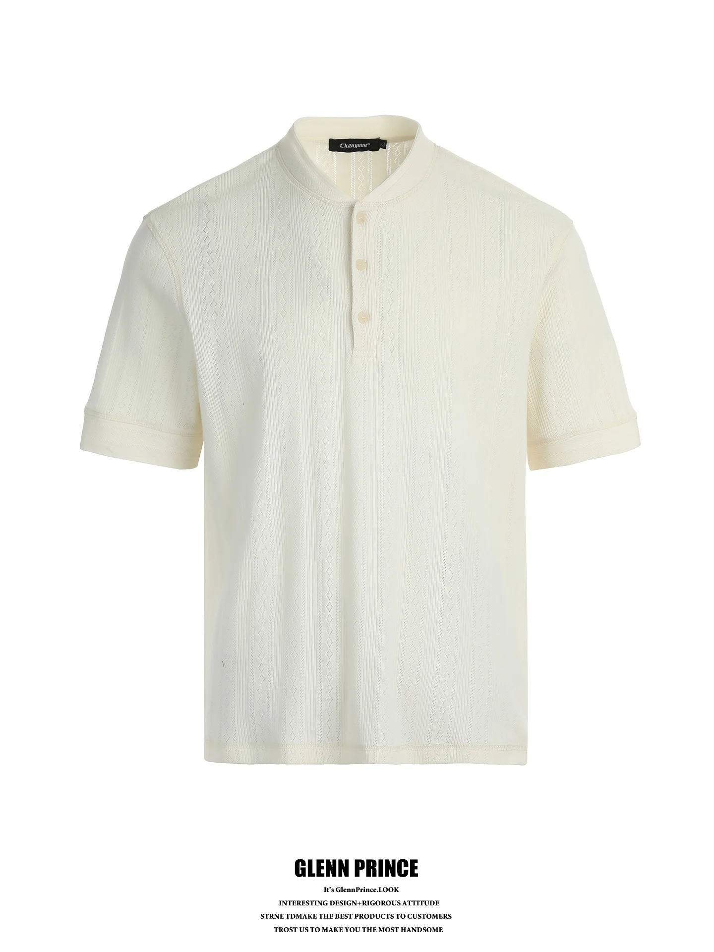Men's Summer Breathable Hollow out Casual T-shirt Short Sleeve Henry Collar Top Versatile Pure Color GPstudio Fashion Brand
Men's Summer Breathable Hollow out Casual T-shirt Short Sleeve Henry Collar Top Versatile Pure Color GPstudio Fashion Brand