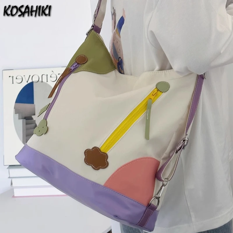 Korean Women Contrast Color Shoulder Tote Bags All Match Patchwork Y2k Aesthetic Crossbody Bag Fashion Casual Travel Backpacks
Korean Women Contrast Color Shoulder Tote Bags All Match Patchwork Y2k Aesthetic Crossbody Bag Fashion Casual Travel Backpacks