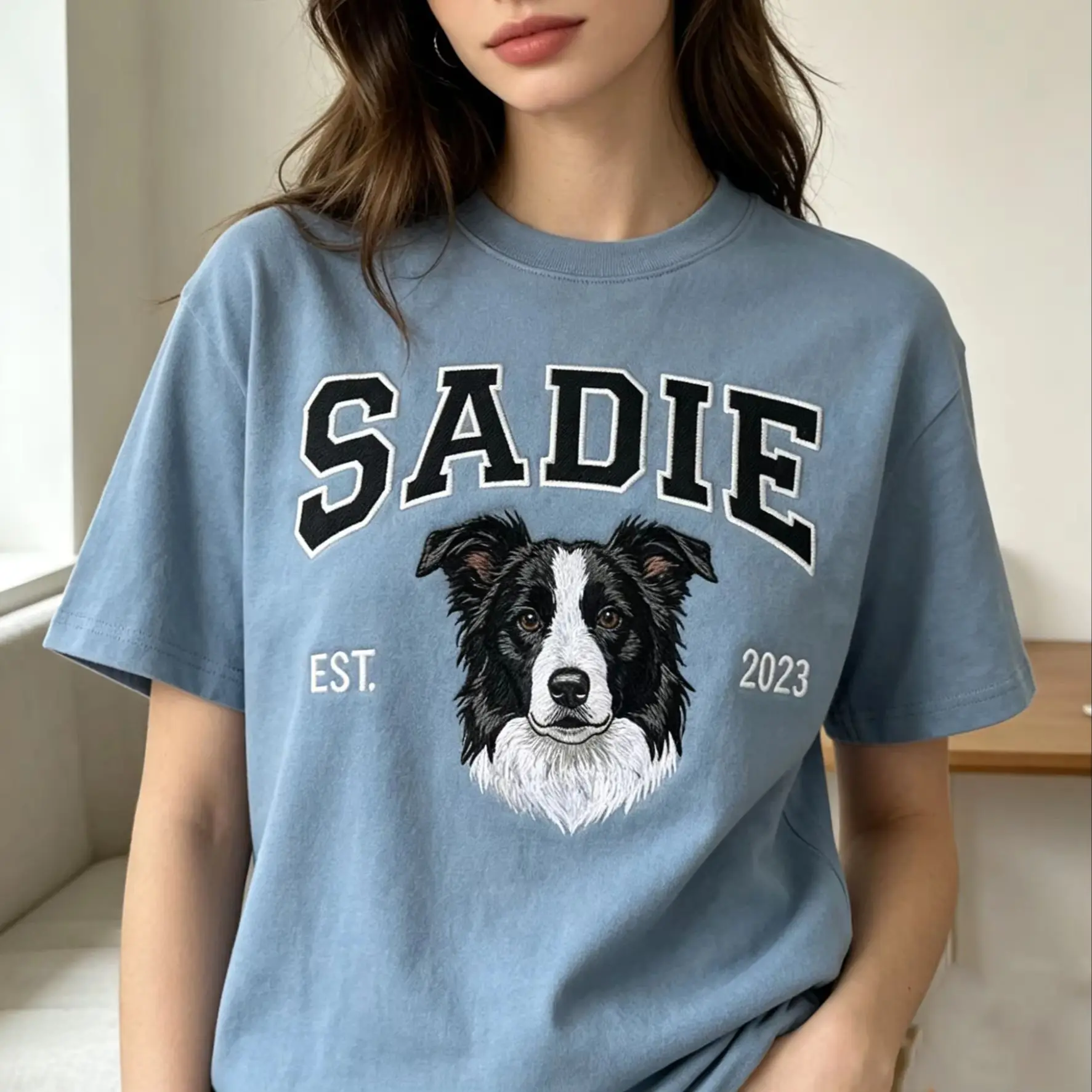 Custom Dog Cat Pet Portrait T Shirt Personalized Memorial Soft Loose Short Sleeve Daily Wear For Dog Mom Animal Pet Lover
Custom Dog Cat Pet Portrait T Shirt Personalized Memorial Soft Loose Short Sleeve Daily Wear For Dog Mom Animal Pet Lover