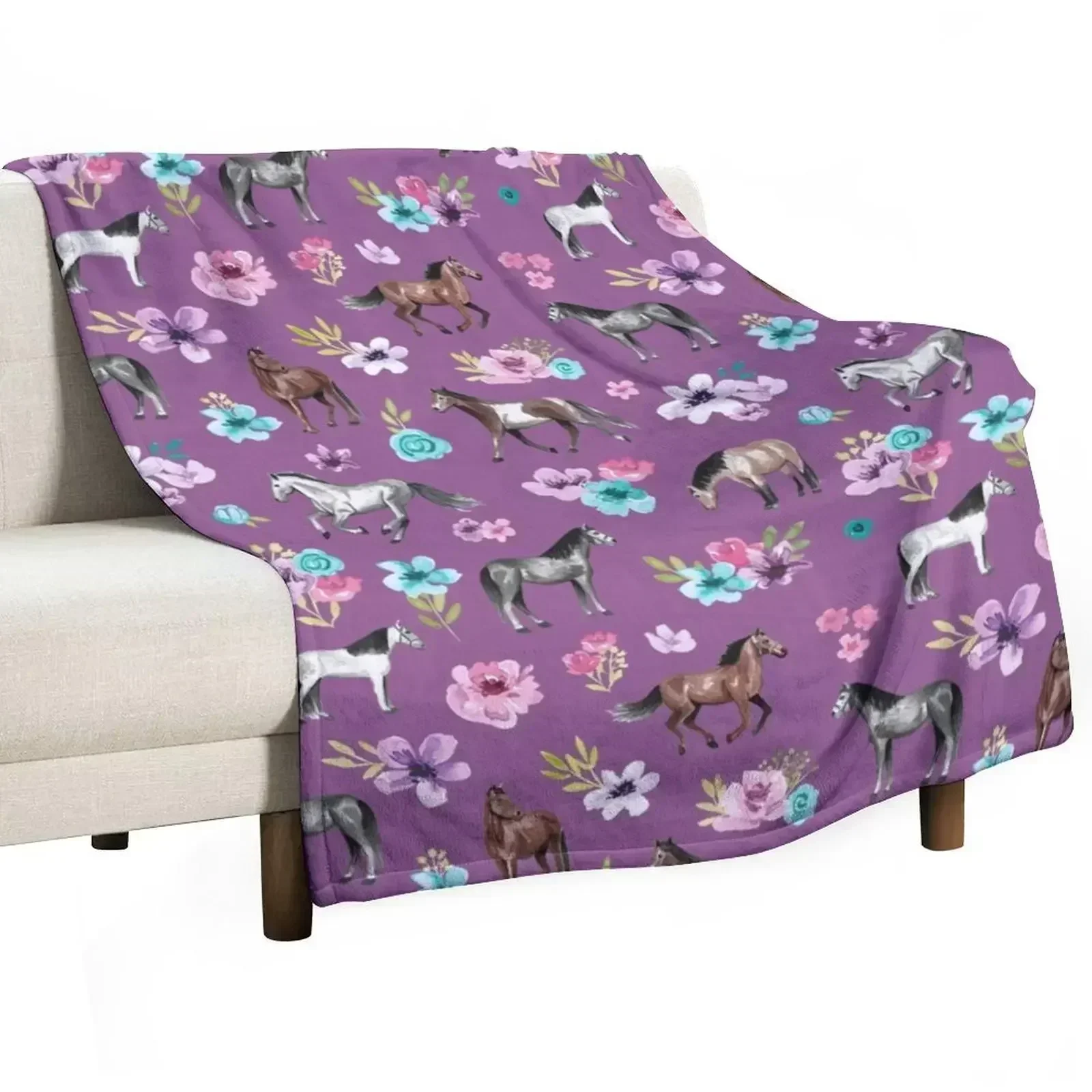 Horse Pattern, Floral Print, Horse Love, Wild Horses and Flowers, Purple Throw Blanket Polar Vintage Blankets
Horse Pattern, Floral Print, Horse Love, Wild Horses and Flowers, Purple Throw Blanket Polar Vintage Blankets