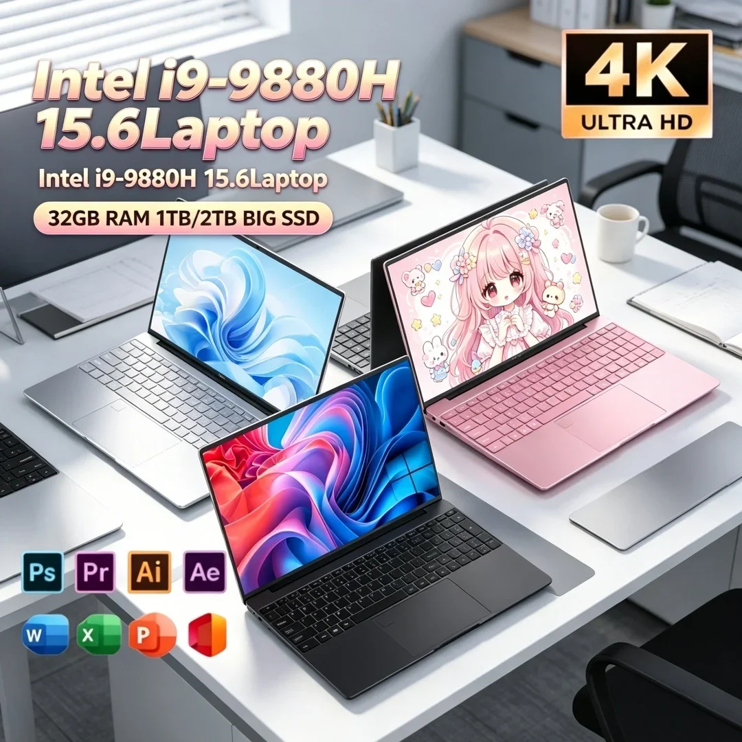 Intel I9-9880H 15.6 Inch Ultra Thin Notebook Three Optional Colors Fingerprint Unlock Daily Work Portable Computer
Intel I9-9880H 15.6 Inch Ultra Thin Notebook Three Optional Colors Fingerprint Unlock Daily Work Portable Computer