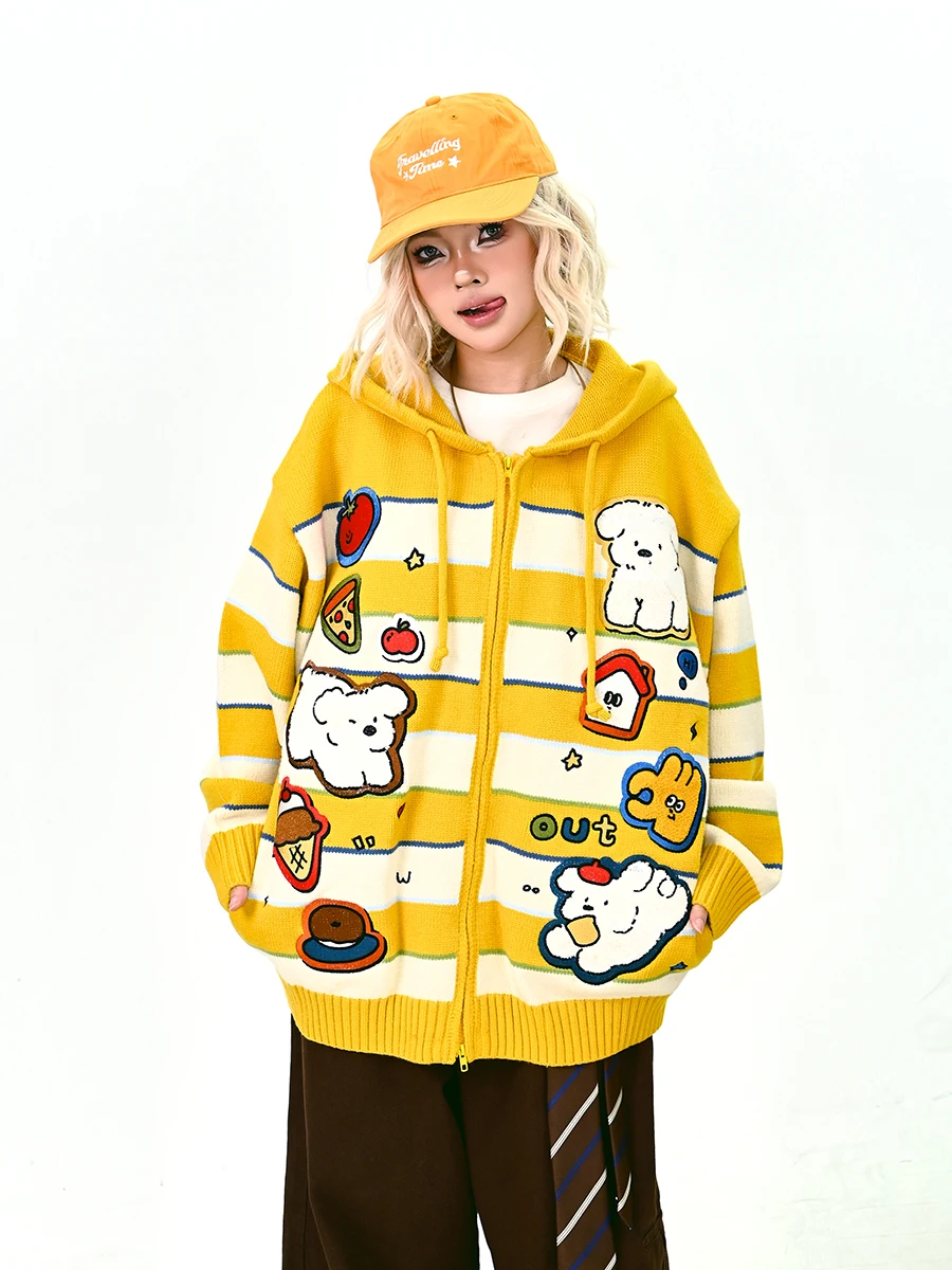 Мягкий уютный полосатый вязаный кардиган с капюшоном для женщин, свободный крой, в стиле бойфренд, уличный стиль, с длинными рукавами, термокуртка
Мягкий уютный полосатый вязаный кардиган с капюшоном для женщин, свободный крой, в стиле бойфренд, уличный стиль, с длинными рукавами, термокуртка