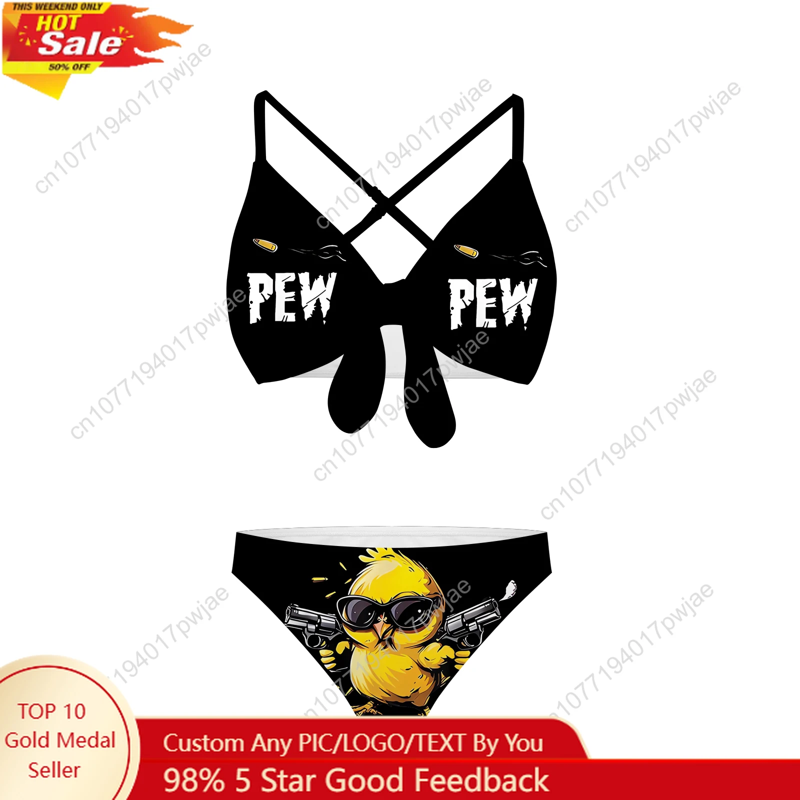 Pew Pew Madafakas Fun Pattern Suits Cross Strap Suspenders Swimsuits Women Bikini Pool Party Beach Swimwear Customized Beachwear
Pew Pew Madafakas Fun Pattern Suits Cross Strap Suspenders Swimsuits Women Bikini Pool Party Beach Swimwear Customized Beachwear