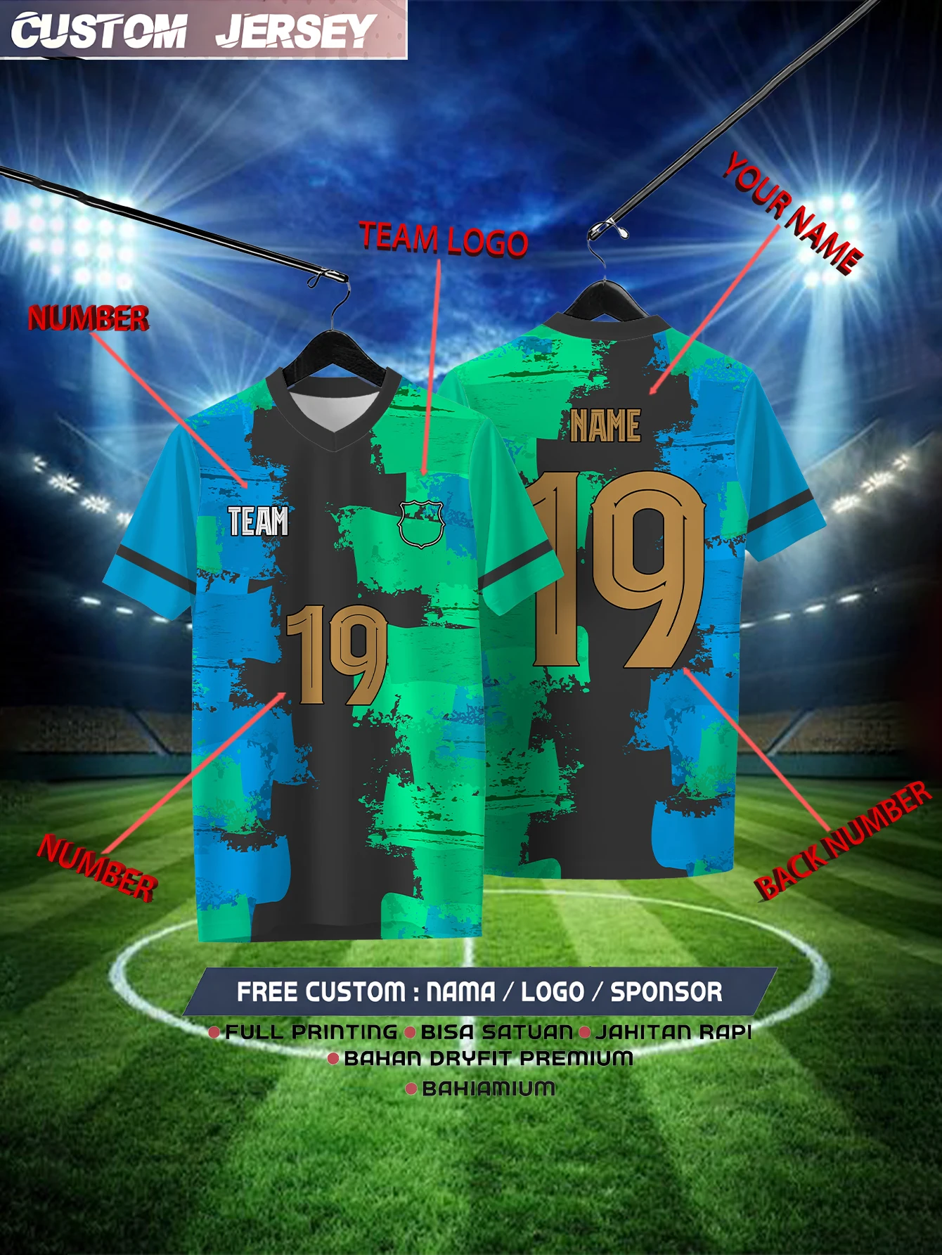 Customized Geometric Multi-color Short Sleeved Shirt with Team Name, Emblem, Name and Number, Outdoor Sports Short Sleeved Shirt
Customized Geometric Multi-color Short Sleeved Shirt with Team Name, Emblem, Name and Number, Outdoor Sports Short Sleeved Shirt