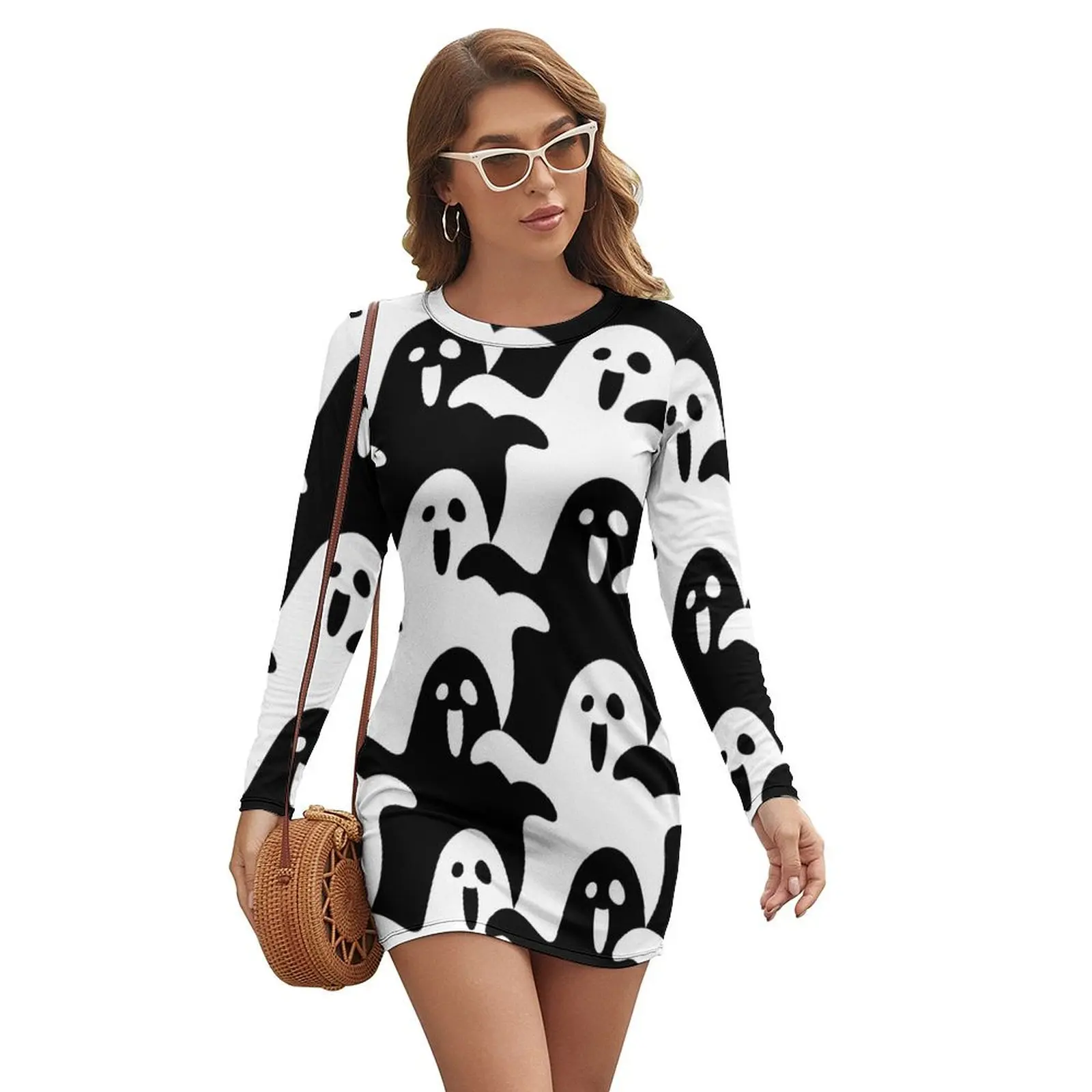 Spooky Scary Ghosts Long-sleeved Dress Women's summer dress bandage dress dresses for women
Spooky Scary Ghosts Long-sleeved Dress Women's summer dress bandage dress dresses for women