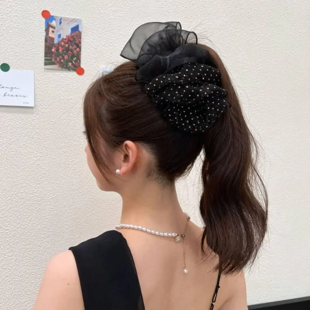 Elegant Dots Bow Shark Clip Large Gauze Bow Hair Claw Black Korean Style Mesh Ponytail Clip Party
Elegant Dots Bow Shark Clip Large Gauze Bow Hair Claw Black Korean Style Mesh Ponytail Clip Party