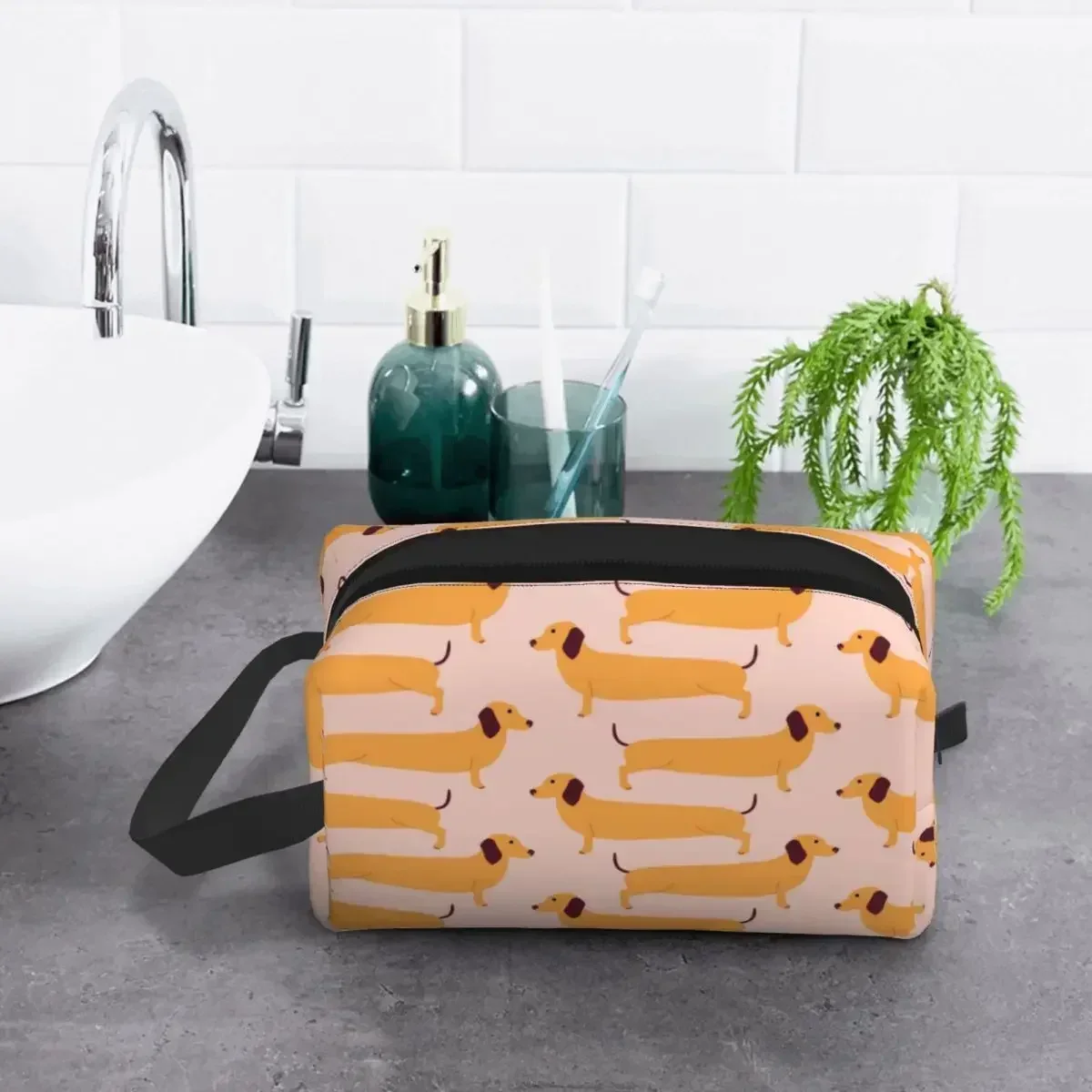 Dachshund Travel Toiletry Bag for Women Sausage Dog Makeup Cosmetic Bag Beauty Storage Dopp Kit
Dachshund Travel Toiletry Bag for Women Sausage Dog Makeup Cosmetic Bag Beauty Storage Dopp Kit
