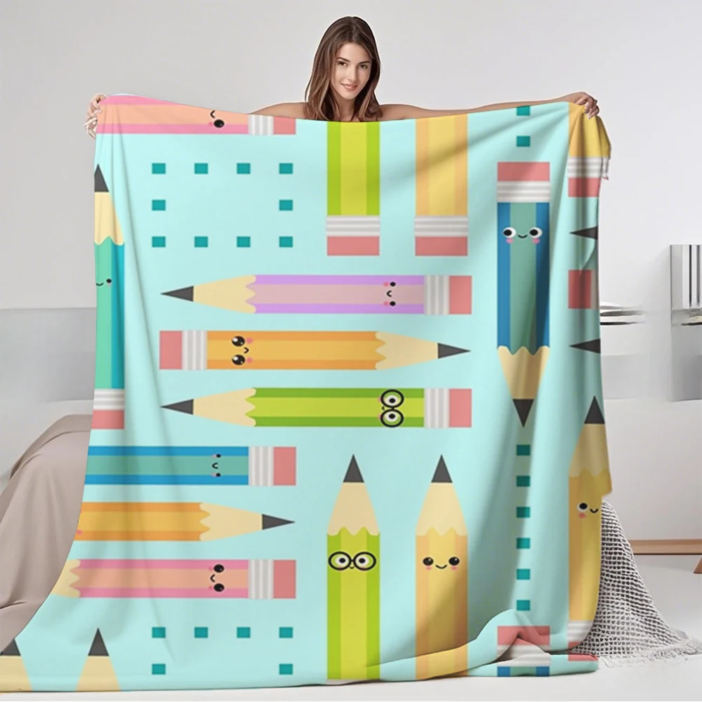 Japanese Zen Spring/autumn Flannel Soft Blanket Happy Pencils Bedsheet Faux Fur Throw Fade-resistant Blankets For Office Workers
Japanese Zen Spring/autumn Flannel Soft Blanket Happy Pencils Bedsheet Faux Fur Throw Fade-resistant Blankets For Office Workers