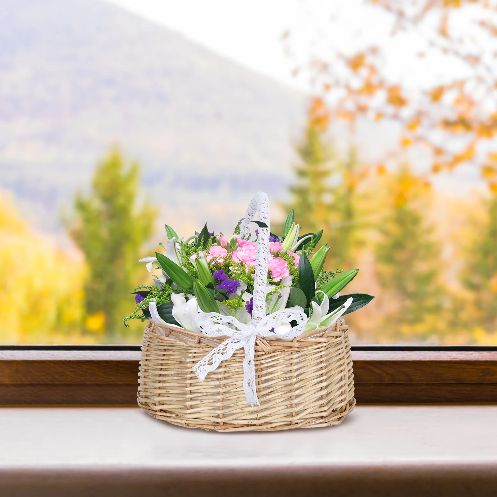 Creative Portable Rattan Woven Flower Basket Storage Container For Wedding Home Decor Handmade Lace Weaving Basket Gift Banquet 
Creative Portable Rattan Woven Flower Basket Storage Container For Wedding Home Decor Handmade Lace Weaving Basket Gift Banquet
