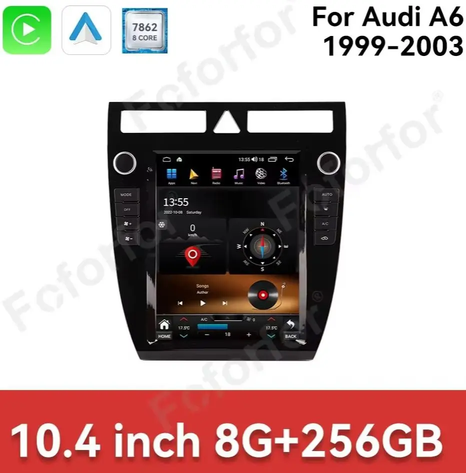 10,4-дюймовый автомобильный мультимедийный центр с HD-экраном и CarPlay для Audi A6 1999-2003, Android 15, GPS-навигация, стерео-магнитола
10,4-дюймовый автомобильный мультимедийный центр с HD-экраном и CarPlay для Audi A6 1999-2003, Android 15, GPS-навигация, стерео-магнитола