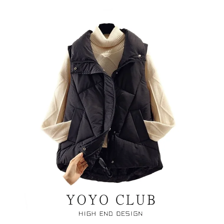 Loose Women's down Cotton Vest Jaet Winter Outerwear Big Size Zipper Closure ort Sle Pure Color Commute Faion
Loose Women's down Cotton Vest Jaet Winter Outerwear Big Size Zipper Closure ort Sle Pure Color Commute Faion