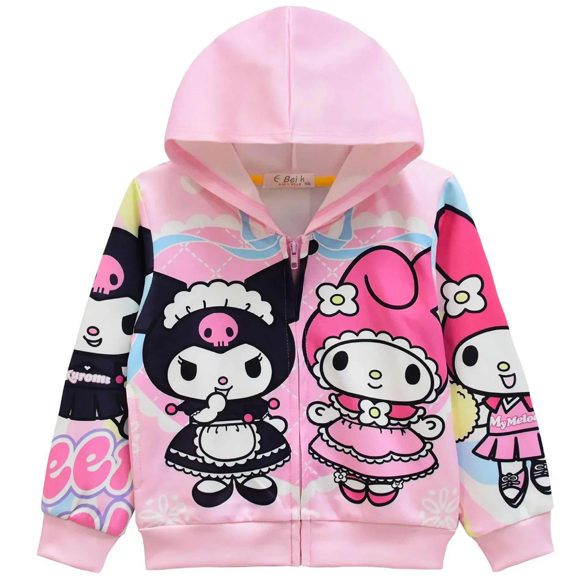 Sanrio детская куртка с капюшоном, модный весенне-осенний свитер для девочек, пальто с рисунком «Hello Kitty», детский свитер Kuromi
Sanrio детская куртка с капюшоном, модный весенне-осенний свитер для девочек, пальто с рисунком «Hello Kitty», детский свитер Kuromi