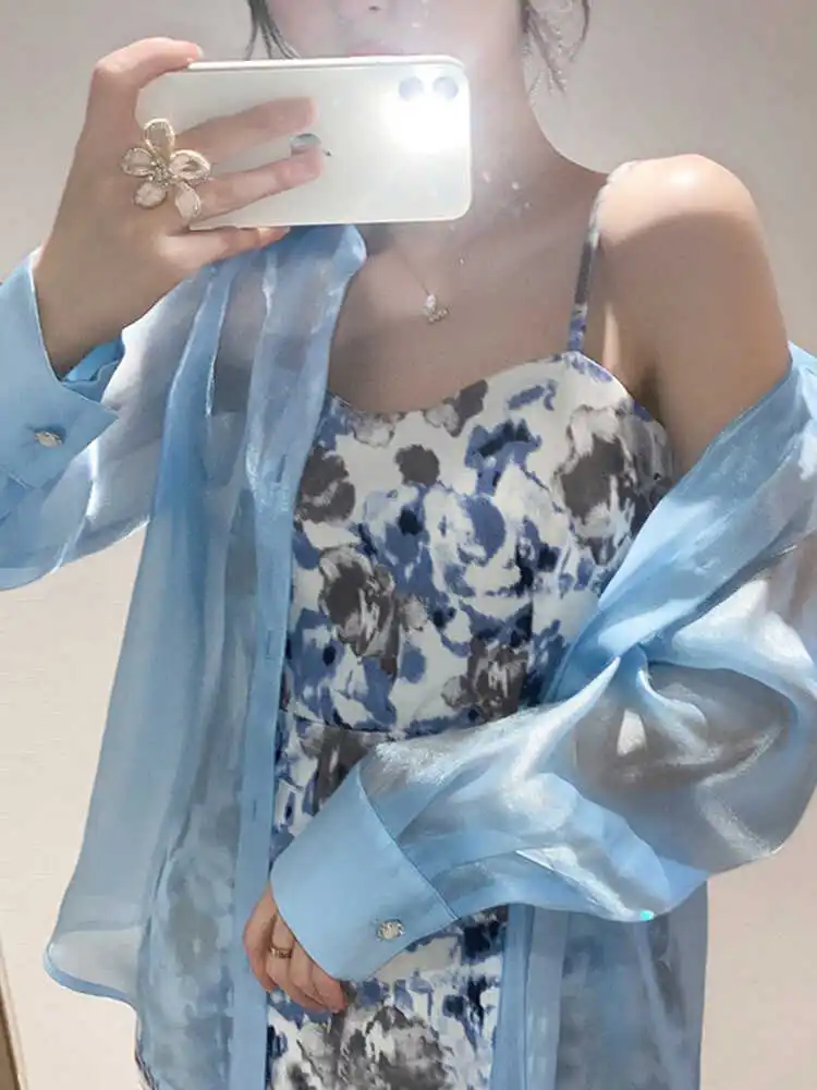 Sun Protection Ice Silk Chiffon Women's irt with Strap Air Conditioning Cover up Korean Sle Straight Cut Long Sve ...
Sun Protection Ice Silk Chiffon Women's irt with Strap Air Conditioning Cover up Korean Sle Straight Cut Long Sve ...