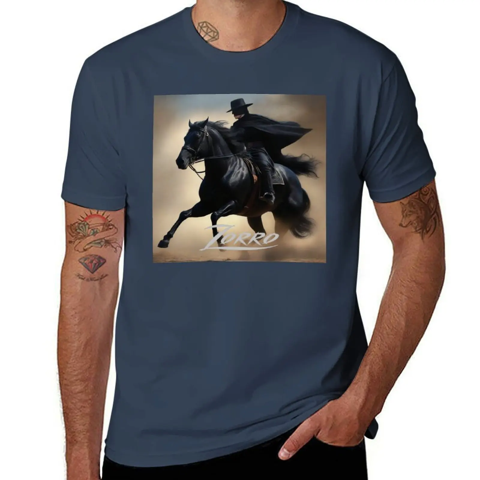 Zorro on horseback galloping T-Shirt t shirts for man cotton men t shirt cotton 100% funny t shirts dark humor T-Shirt
Zorro on horseback galloping T-Shirt t shirts for man cotton men t shirt cotton 100% funny t shirts dark humor T-Shirt