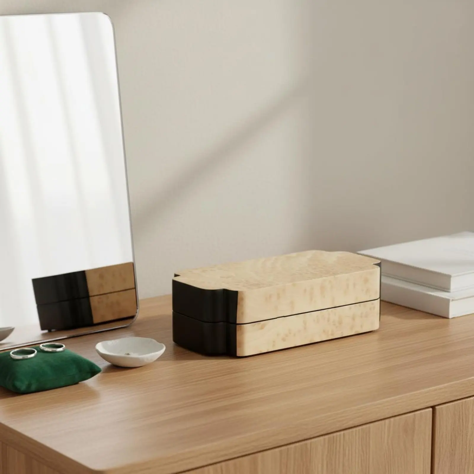 Luxury Jewelry Storage Box Soft Felt Soft Fabric Lining Decorative Storage Box for Dressing Table
Luxury Jewelry Storage Box Soft Felt Soft Fabric Lining Decorative Storage Box for Dressing Table