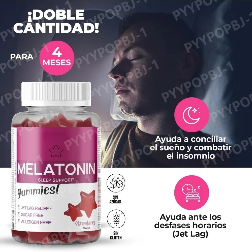 Pack Melatonin 60 Gummies Strawberry Flavor Beauty 1Mg Melatonin Gummies Helps Against Insomnia Jet-Lag Sleep Disorders
Pack Melatonin 60 Gummies Strawberry Flavor Beauty 1Mg Melatonin Gummies Helps Against Insomnia Jet-Lag Sleep Disorders