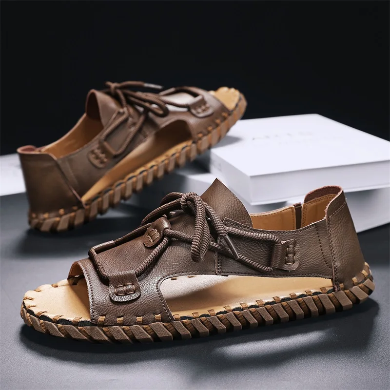 Брендовые классические мужские сандалии, летние повседневные легкие сандалии из натуральной кожи, модные мужские кроссовки 
Брендовые классические мужские сандалии, летние повседневные легкие сандалии из натуральной кожи, модные мужские кроссовки