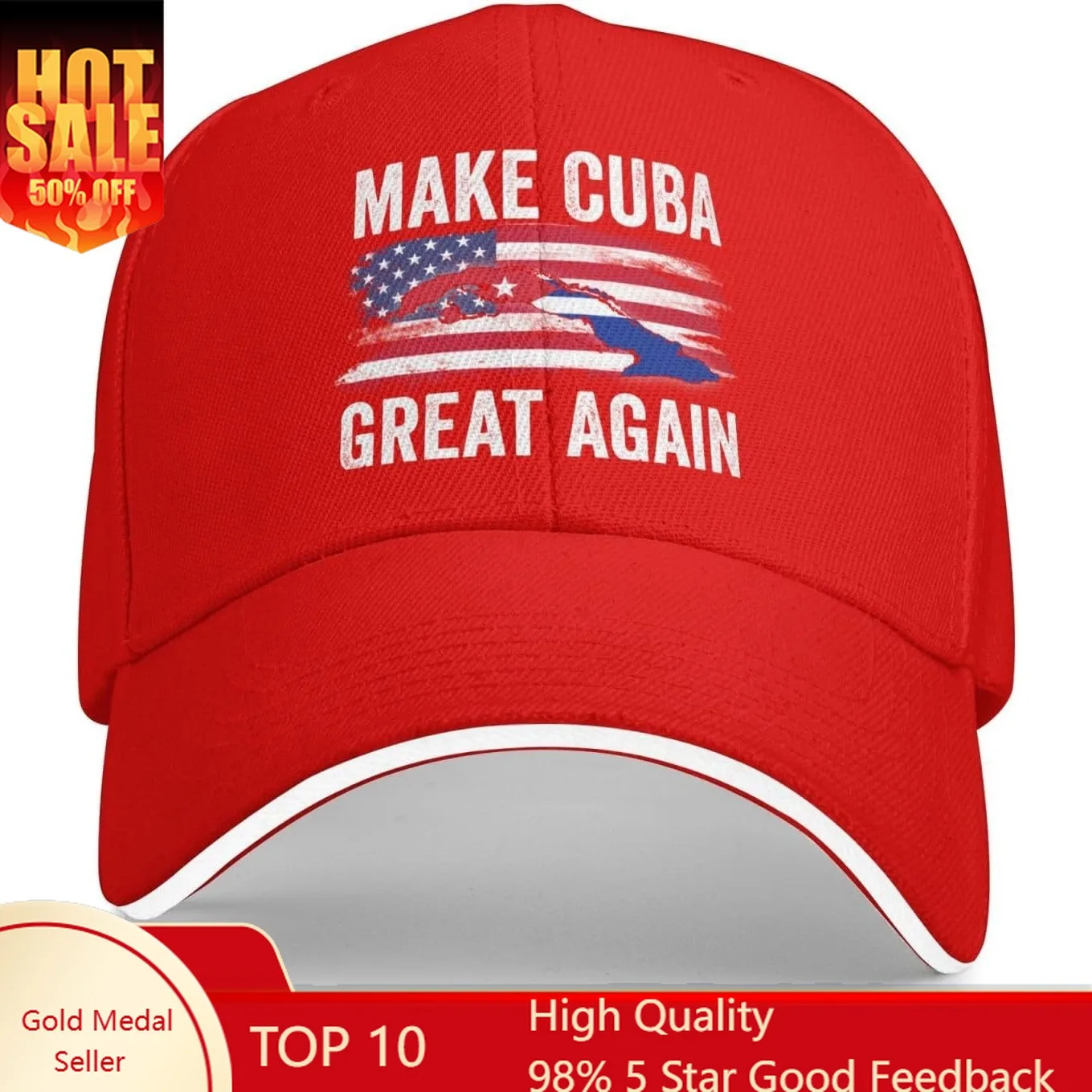 Make Cuba Great Again Hat Cuban Flag Baseball Cap Cotton Cap Outdoor Sun Hats
Make Cuba Great Again Hat Cuban Flag Baseball Cap Cotton Cap Outdoor Sun Hats