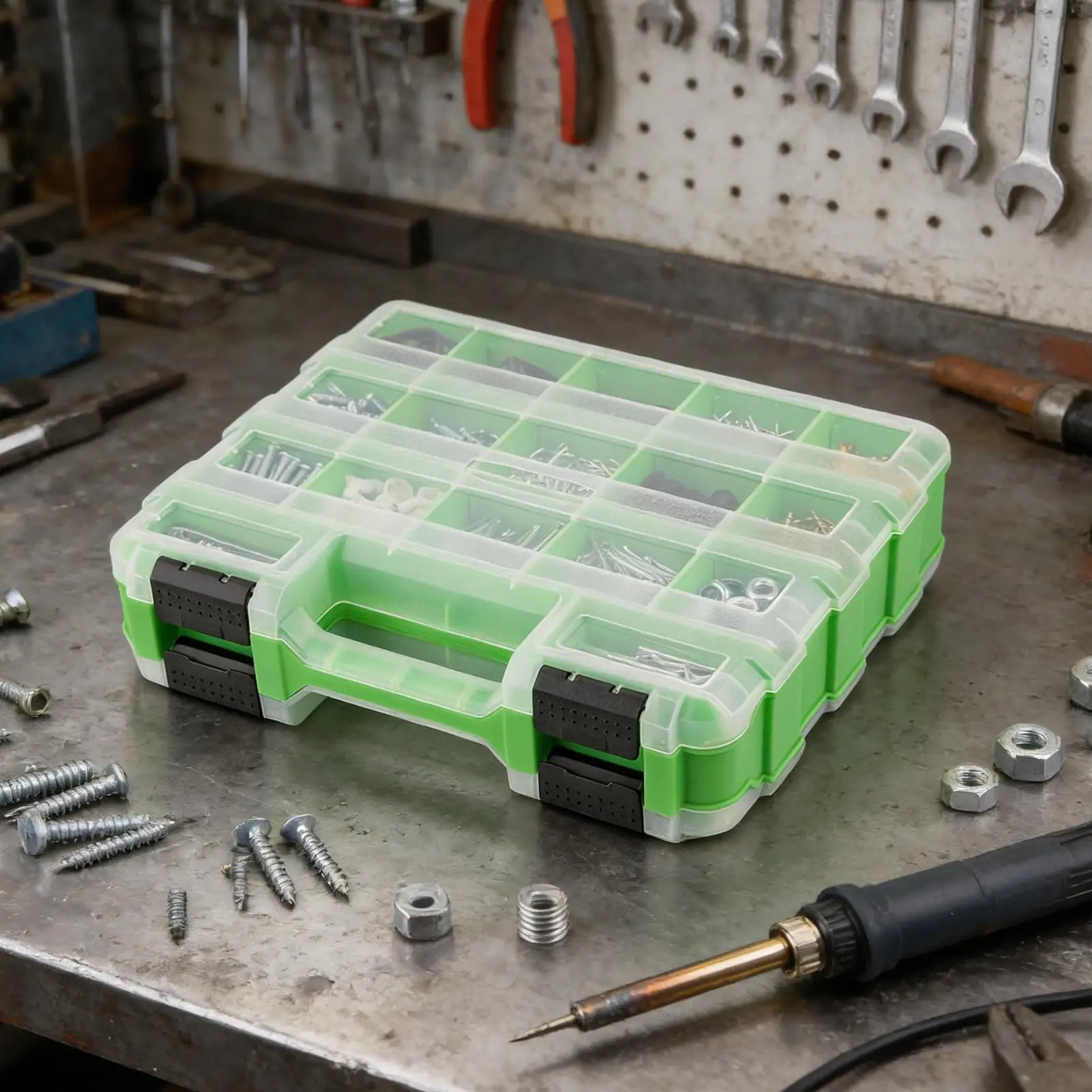 Portable Tool Box Organizer 34 Compartment Double Sided Storage Case for Drill Bits Bolts Nuts Screws Hardware Small Parts
Portable Tool Box Organizer 34 Compartment Double Sided Storage Case for Drill Bits Bolts Nuts Screws Hardware Small Parts