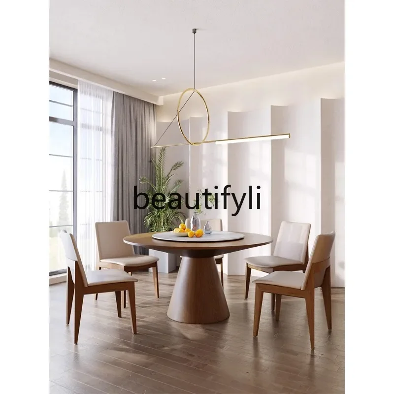 ssL178 Round solid wood dining table with turntable household simple modern small apartment dining table Nordic style dining tab
ssL178 Round solid wood dining table with turntable household simple modern small apartment dining table Nordic style dining tab