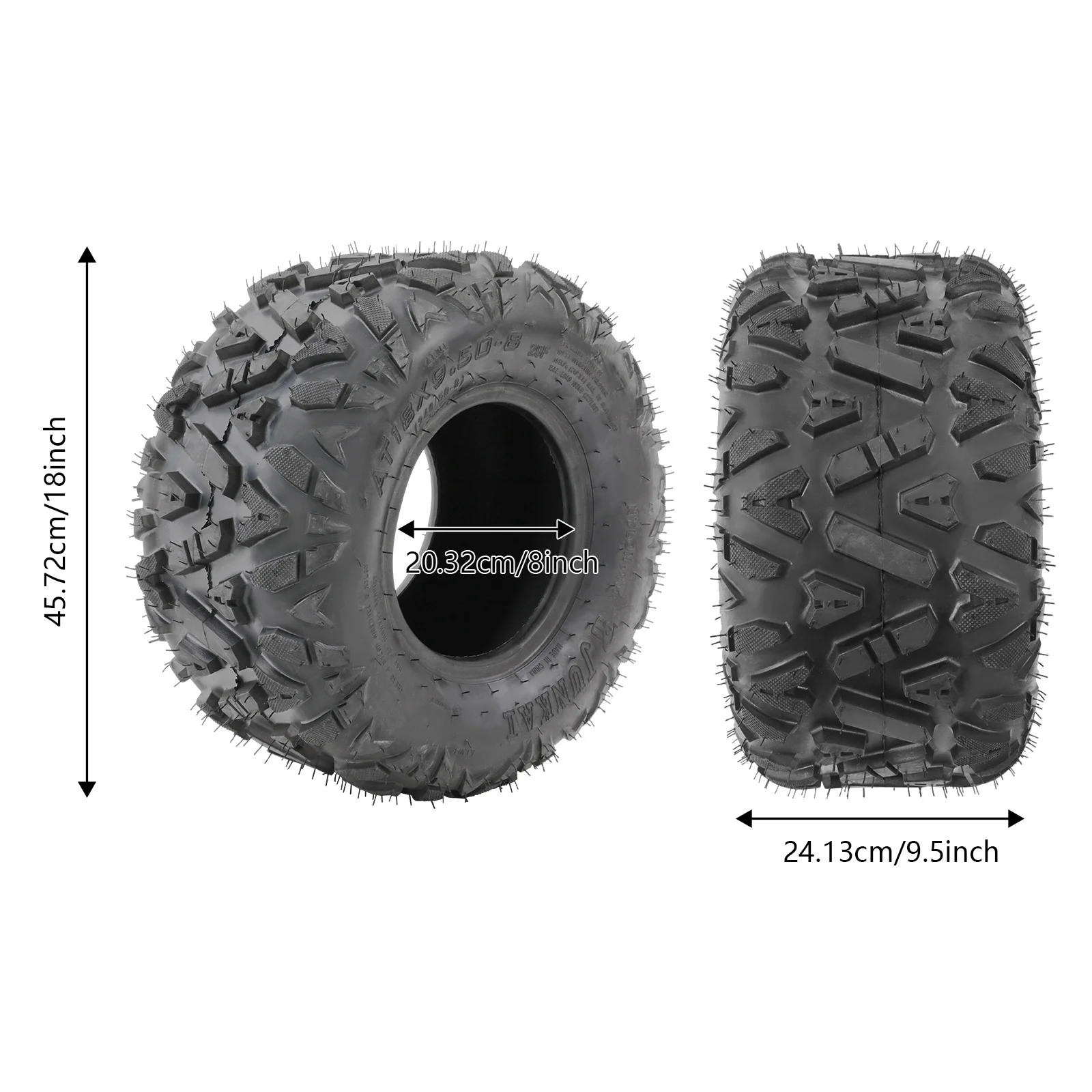 18x9.50-8 Lawn Mower Tire, ATV Tubeless Tire, Go Kart Tire, 4PR Off-Road All Terrain Tyre Set of 2, Non-highway, Heavy Duty Rubber Nylon, UTV Garden Tractor, Deep Tread
18x9.50-8 Lawn Mower Tire, ATV Tubeless Tire, Go Kart Tire, 4PR Off-Road All Terrain Tyre Set of 2, Non-highway, Heavy Duty Rubber Nylon, UTV Garden Tractor, Deep Tread