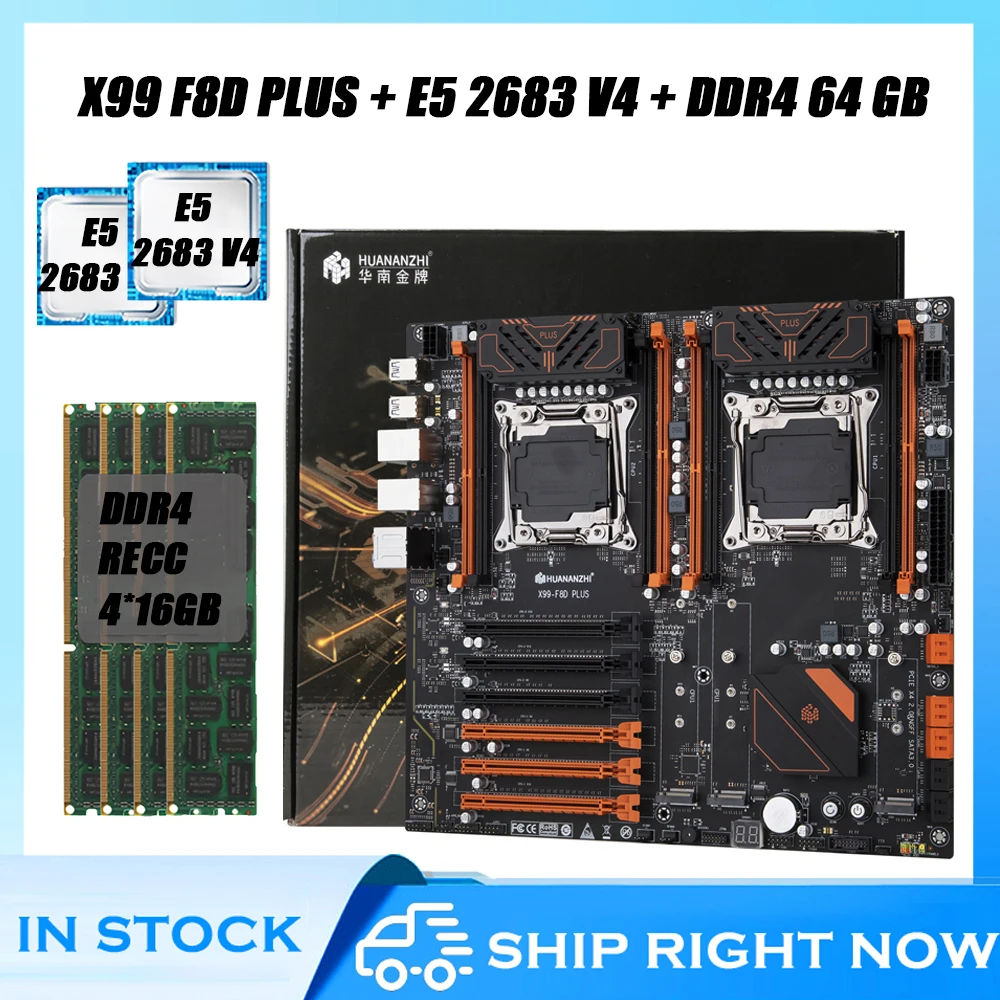 HUANANZHI X99 Motherboard Combo Set with Intel XEON E5 2683 V4x2 4x16G DDR4 2400 RECC Memory Server
HUANANZHI X99 Motherboard Combo Set with Intel XEON E5 2683 V4x2 4x16G DDR4 2400 RECC Memory Server